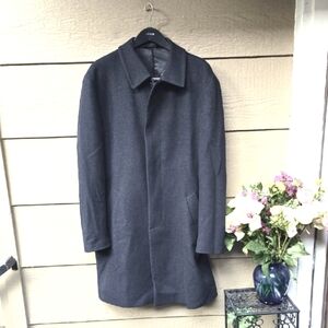 Jos.A Bank Men's Charcoal wool overcoat Coat  trench.46R